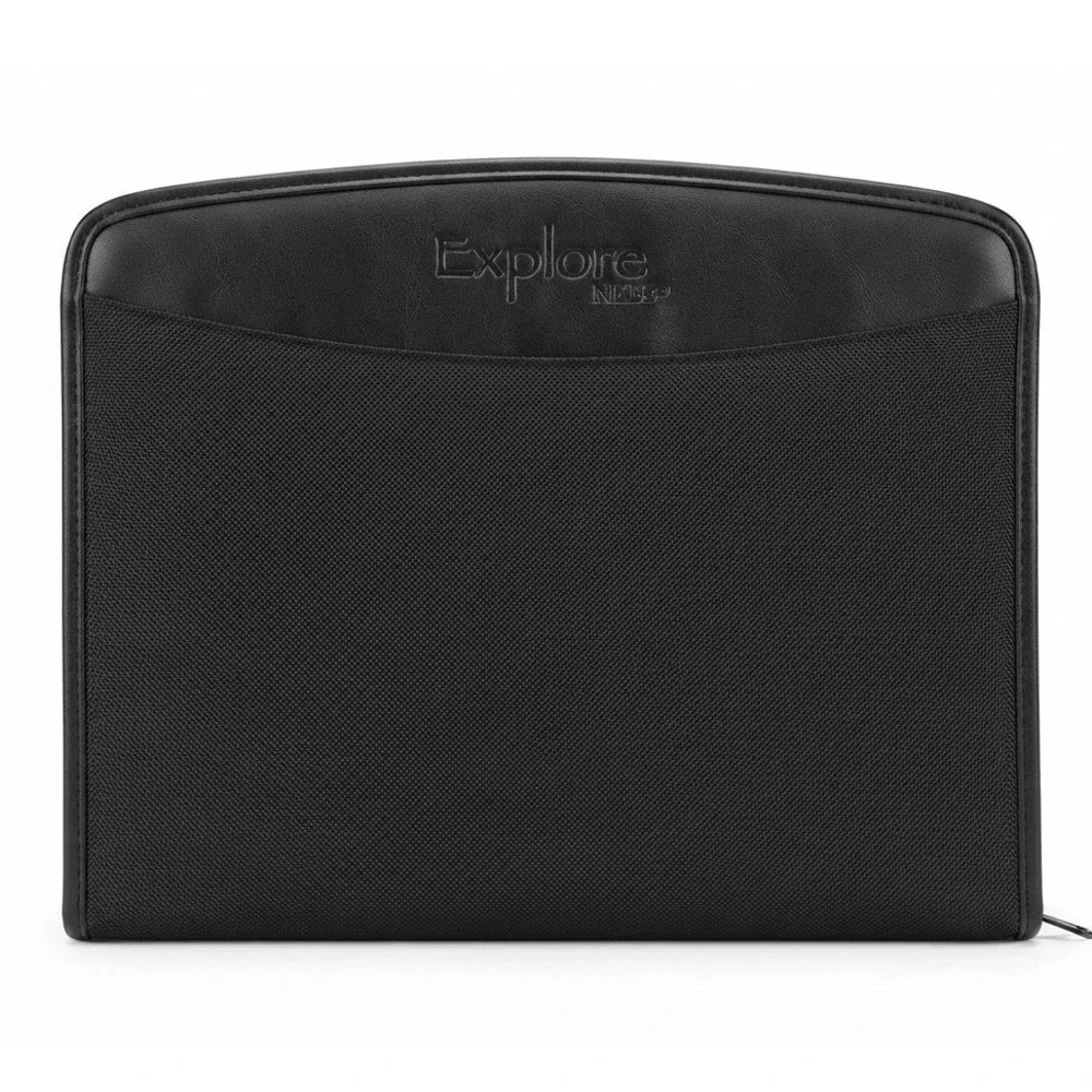 Leed's Explore NEBC Black Ballistic Nylon Zip Around Portfolio Organizer Case